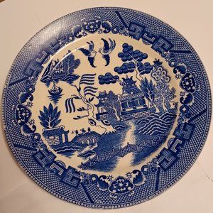 Small Vintage Blue Willow Ceramic Plate Made in Japan